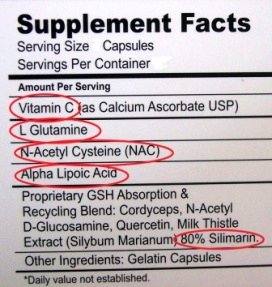 glutathione supplement label glutathione supplement label